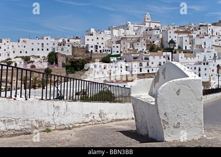 Aussicht auf einen Teil der Altstadt in Vejer De La Frontera, Andalusien, Spanien, Europa Stockfoto