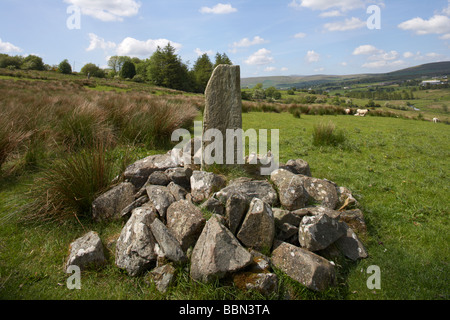 Aghascrebagh Ogham Stein Grafschaft Tyrone Nordirland Großbritannien dies ist das einzige Beispiel eines Ogham-Stein in der Grafschaft Tyrone Stockfoto