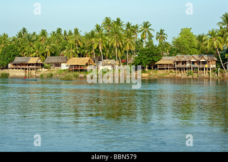 Mekong Fluß zwischen Don Det und Don Kon Inseln, Süden von Laos Stockfoto