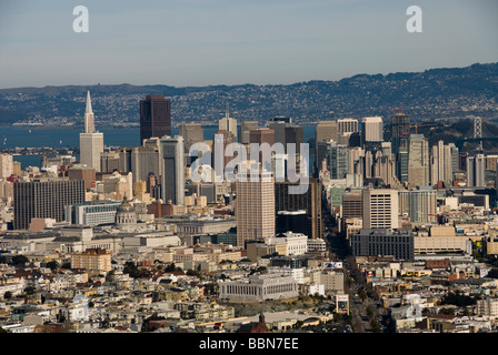 San Francisco-Aussicht auf die Innenstadt von Twin Peaks Foto 11 casanf77490 Foto Copyright Lee Foster Stockfoto