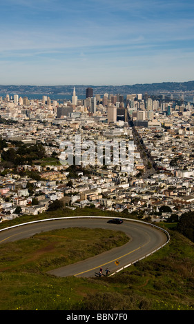 San Francisco-Aussicht auf die Innenstadt von Twin Peaks Foto 11 casanf77492 Foto Copyright Lee Foster Stockfoto