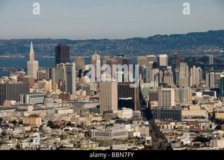 San Francisco-Aussicht auf die Innenstadt von Twin Peaks Foto 11 casanf77499 Foto Copyright Lee Foster Stockfoto