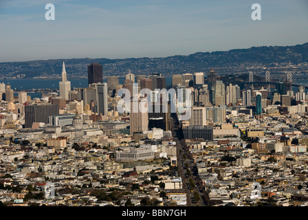 San Francisco-Aussicht auf die Innenstadt von Twin Peaks Foto 11 casanf77500 Foto Copyright Lee Foster Stockfoto