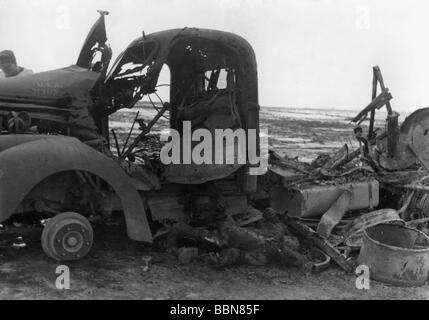 Ereignisse, Zweiter Weltkrieg/zweiter Weltkrieg, gefallene Soldaten/tote Leichen, Ostfront, Anfang 1944, Stockfoto