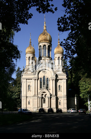 Die russische Kirche auf dem Neroberg, Wiesbaden, Deutschland Stockfoto