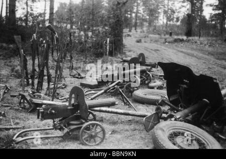 Ereignisse, Zweiter Weltkrieg/Zweiter Weltkrieg, Russland 1941, von der Wehrmacht gefangengenommene sowjetischen Waffen, Juli 1941, Stockfoto