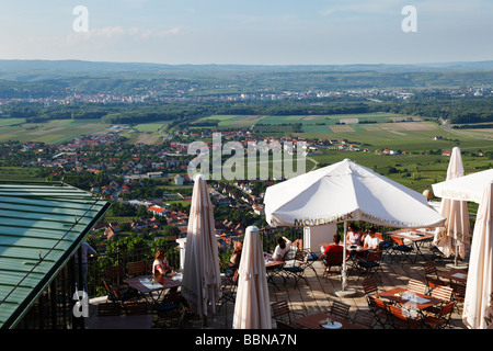 Blick vom Kloster Stift Goettweig Furth und Krems, Wachau, Mostviertel Region, Niederösterreich, Österreich, Europa Stockfoto