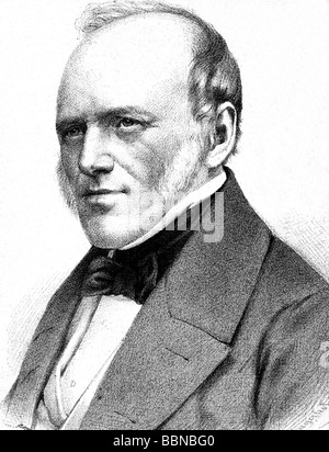 Lyell, Sir Charles, 14.11.1797 - 22.2.1876, britischer Wissenschaftler (Geologe), Porträt, lithograph, Stockfoto