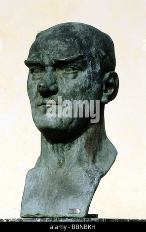 Kemal Atatuerk, Mustafa, 12.3.1881 - 10.11.1938, türkischer Politiker, Porträt, Bronzebüste, Stockfoto