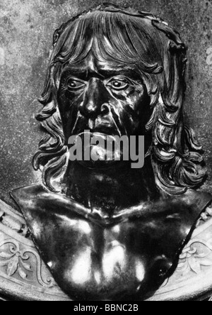 Mantegna, Andrea, 1431 - 13.9.1506, italienischer Künstler (Maler und Graveur, Porträt, Büste aus Bronze in Mantua, Italien, Stockfoto