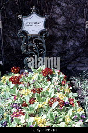 Kaestner, Erich, 23.2.1899 - 29.7.1974, deutscher Autor/Schriftsteller, sein Grab, München, St. Georg Friedhof, Stockfoto