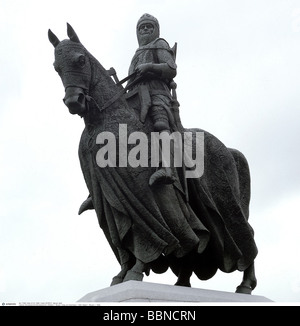 Robert I. 'The Bruce', 11.7.1274 - 7.6.1329, König von Schottland 1306 - 1329, Reiterstandbild, aufgestellt anlässlich des 650. Jahrestages der Schlacht von Bannockburn (23./24.6.1314), 1964, Stockfoto