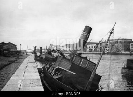 Veranstaltungen, Zweiter Weltkrieg/zweiter Weltkrieg, Frankreich, Dünkirchen docks nach der Besetzung durch die Deutschen, Juni 1940, Stockfoto