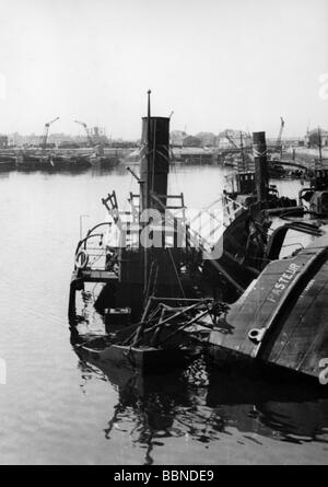 Veranstaltungen, Zweiter Weltkrieg/zweiter Weltkrieg, Frankreich, Dünkirchen docks nach der Besetzung durch die Deutschen, Juni 1940, Stockfoto