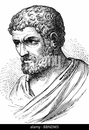 Euclid, ca. 165 - 300 v. Chr., griechische Mathematikerin, 'Vater der Geometrie', Porträt, Holzgravur, 19. Jahrhundert, Stockfoto