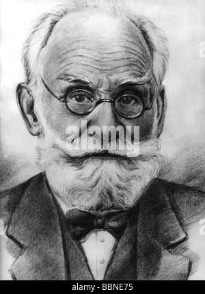 Pavlov, Iwan Petrowitsch, 14.1.1849 - 27.2.1936, russischer Arzt (Mediziner), Porträt, Zeichnung, Stockfoto