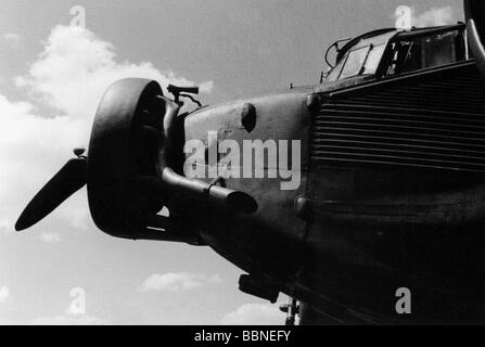 Veranstaltungen, Zweiter Weltkrieg/zweiter Weltkrieg, Luftkrieg, Flugzeug, Details/Innenräume, Motor eines deutschen Transportflugzeugs Junkers Ju 52, Stockfoto