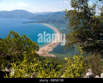 , Luftaufnahme von Turtle Beach, Iztuzu, Dalyan, Türkei Stockfoto