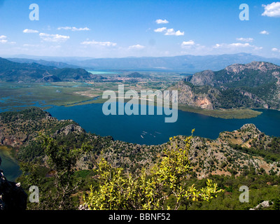 VEW vom Berg mit Blick auf Iztuzu-See und das Flussdelta in Dalyan, Türkei Stockfoto