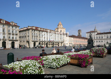 Geographie/Reisen, Italien, Piemont, Turin, Plätzen, der Piazza Castello, Additional-Rights - Clearance-Info - Not-Available Stockfoto