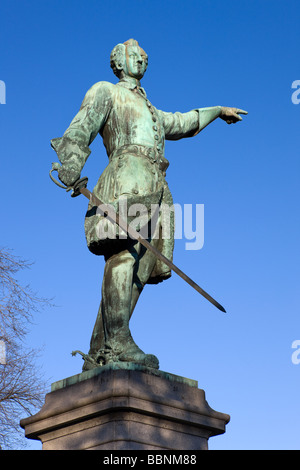 Die Statue von König Karl XII., Kungsträdgården, Stockholm (Schweden) Stockfoto