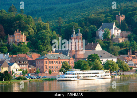 Geographie/Reisen, Deutschland, Bayern, Miltenberg, Blick auf die Stadt/Stadtansichten, Stadtbild über den Main, Additional-Rights - Clearance-Info - Not-Available Stockfoto