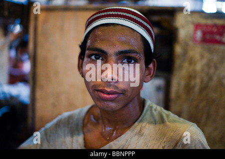 Arbeiter an Crawford Market, mumbai Stockfoto