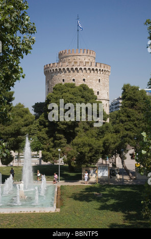 Der weiße Turm alte Burg Denkmal jetzt ein Museum Thessaloniki Griechenland Stockfoto