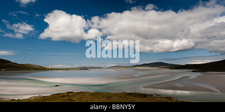 Luskentyre Strand, Isle of Harris, äußeren Hebriden, Schottland, Panorama Stockfoto