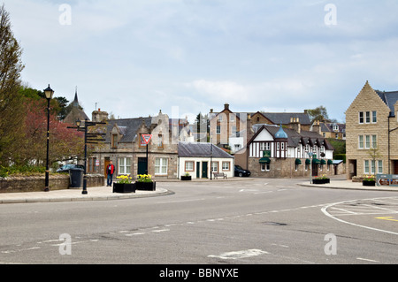 Hauptstraße in Dornoch, die am Rande des Dornoch Firth, Ostküste in Sutherland, Schottland Stockfoto