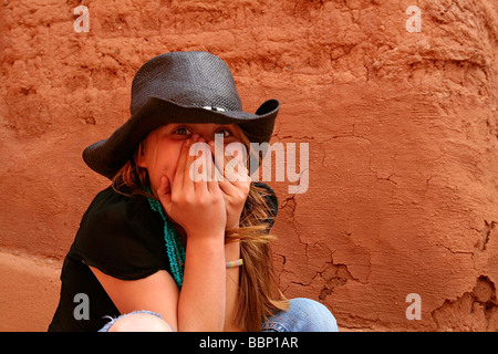 Errötende cowgirl Stockfoto