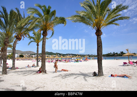 Platja d'Alcudia, Port d'Alcudia, Gemeinde Alcudia, Mallorca, Balearen, Spanien Stockfoto