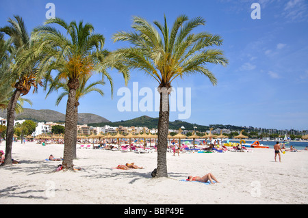 Platja d'Alcudia, Port d'Alcudia, Gemeinde Alcudia, Mallorca, Balearen, Spanien Stockfoto