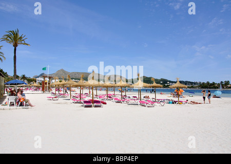 Platja d'Alcudia, Port d'Alcudia, Gemeinde Alcudia, Mallorca, Balearen, Spanien Stockfoto