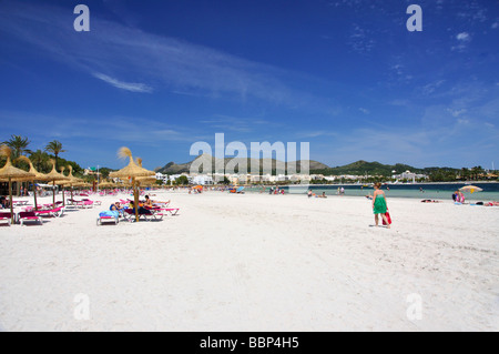 Platja d'Alcudia, Port d'Alcudia, Gemeinde Alcudia, Mallorca, Balearen, Spanien Stockfoto