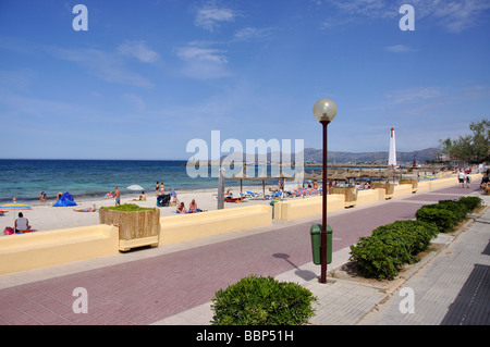 Strandblick, Can Picafort, Mallorca (Mallorca), Balearen, Spanien Stockfoto