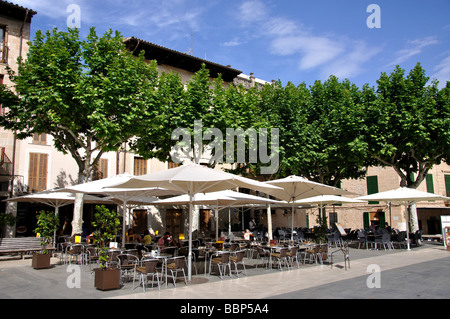 Placa Major, Pollenca, Pollenca Gemeinde, Mallorca, Balearen, Spanien Stockfoto