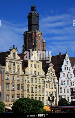 Polen Breslau Market Square St. Elisabethkirche Stockfoto