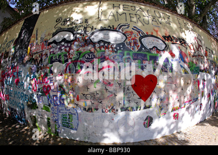 John-Lennon-Mauer Stockfoto