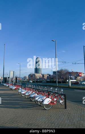 Barcelona Bicing Programm. Stockfoto