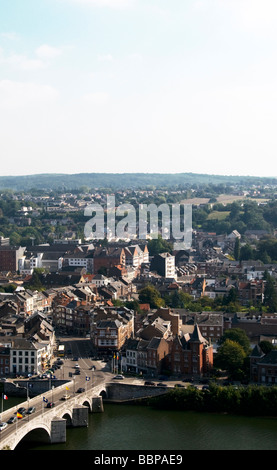 Blick von der Zitadelle von Namur über die Maas-Wallonien-Belgien Stockfoto