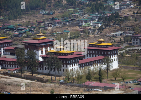 Königlichen Palast von König von Bhutan Gebäude Tashi Chho Dzong Thimphu Stockfoto