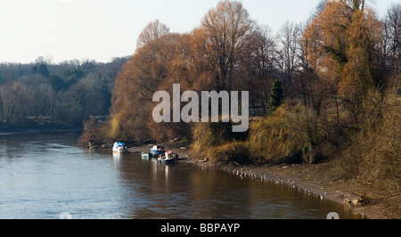 Chester im Herbst, der Fluss Dee bei Ebbe Stockfoto