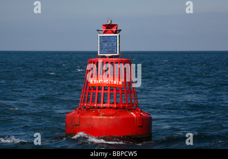 Solar Powered Boje und Beacon N Bartholomäus Stockfoto