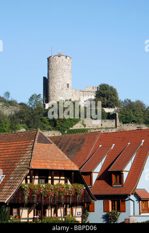 KAISERLICHE SCHLOSS, KAYSERSBERG, DER ELSÄSSISCHEN WEINSTRAßE, HAUT-RHIN (68), ELSASS, FRANKREICH Stockfoto