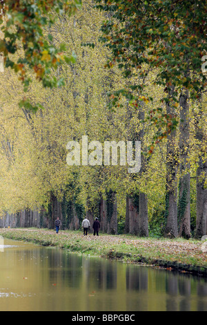 EIN SPAZIERGANG AM UFER DES CANAL DU BERRY, VIERZON, CHER (18), FRANKREICH Stockfoto