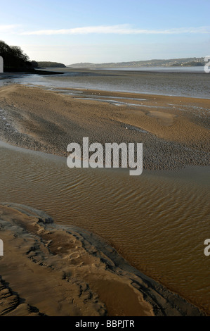 Arnside und der Mündung des Flusses Kent fließt in Morecambe Bay in Cumbria Stockfoto