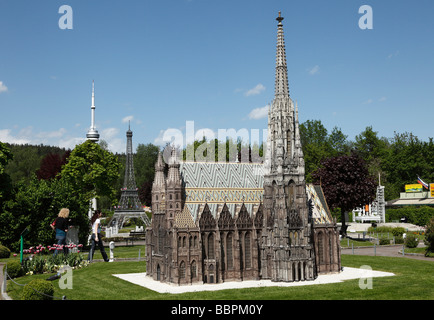 Nachbildung der Stephansdom in Wien, Minimundus, Klagenfurt, Kärnten, Österreich, Europa Stockfoto