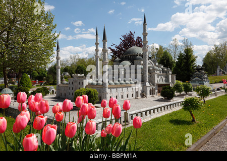 Replik der Suleiman Moschee in Istanbul, Minimundus, Klagenfurt, Kärnten, Österreich, Europa Stockfoto