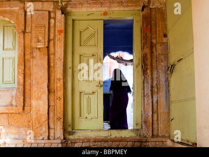 Traditionelle Tür innen Festung Jaisalmer Rajasthan Indien Stockfoto